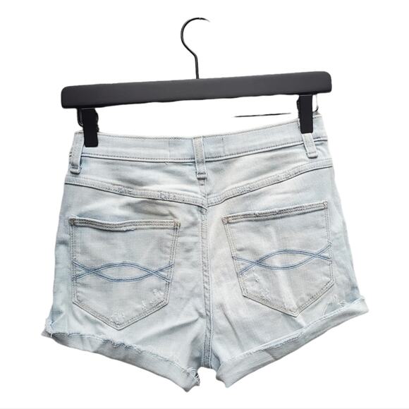 Abercrombie & Fitch High Rise Denim Shorts Light Wash Women's Size 2 Cut Offs - Picture 3 of 15